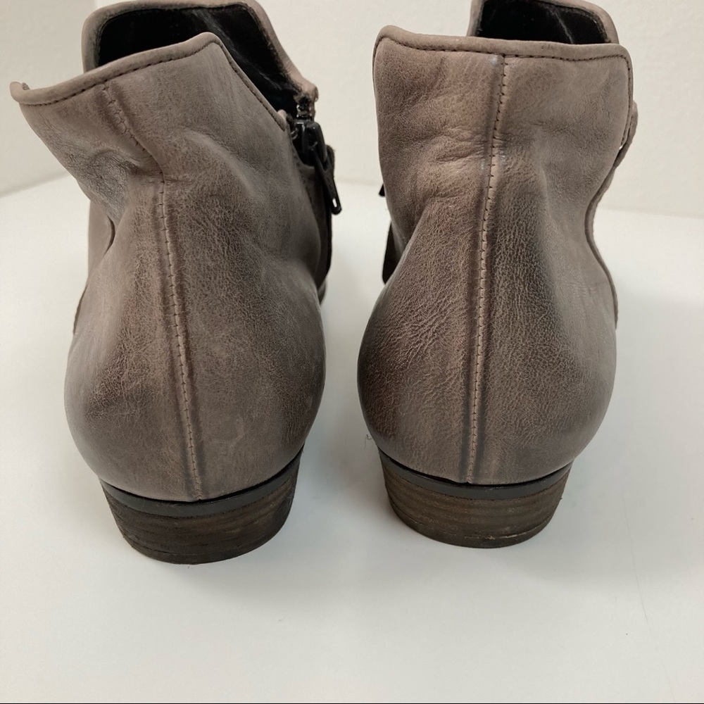 Paul Green Taupe Grey leather boots booties handmade sUK 6  US 8.5 8 1/2  B032 - Picture 6 of 15